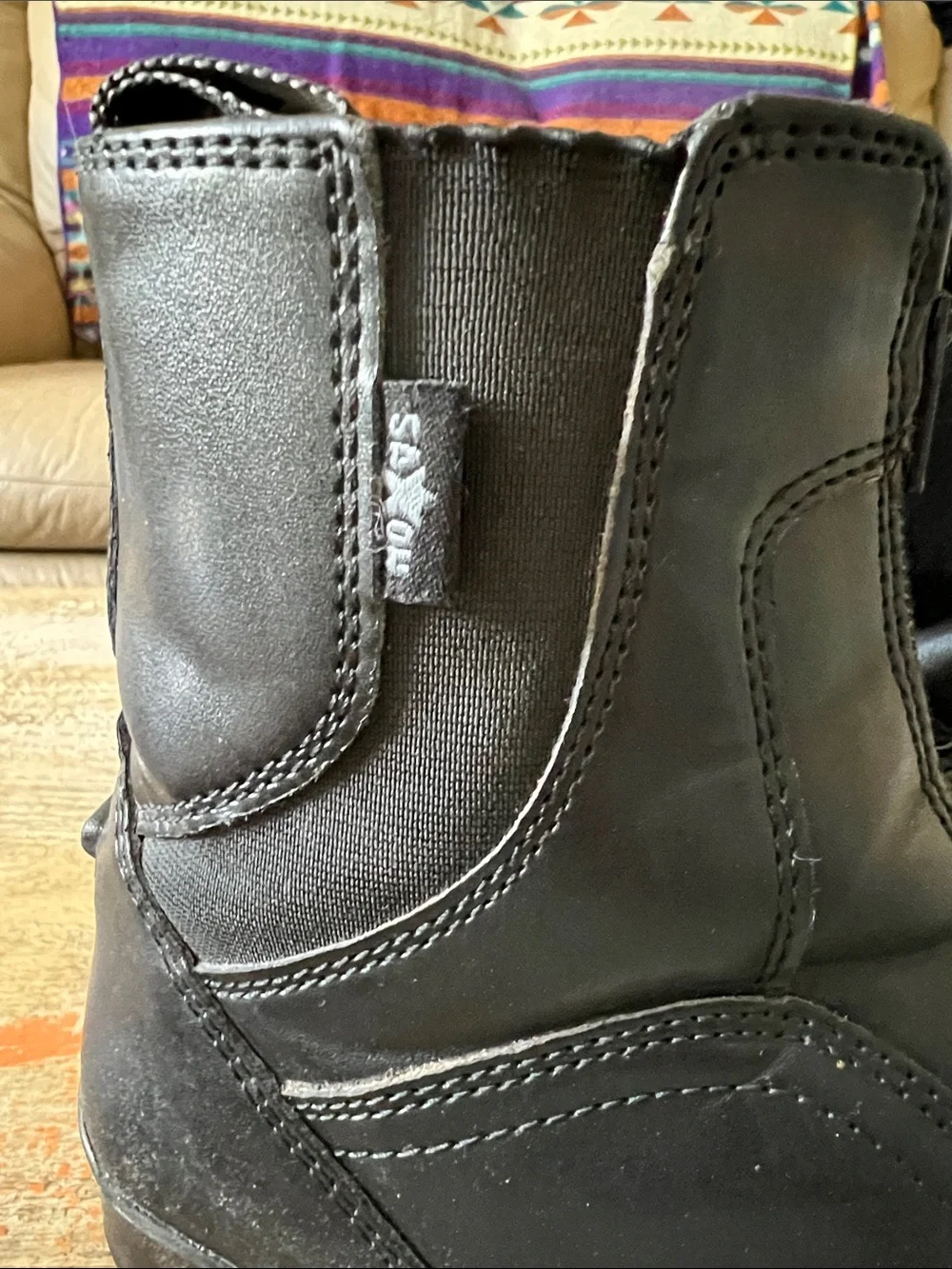 Saxon Kids Black Leather Zip-Top Riding Boots
